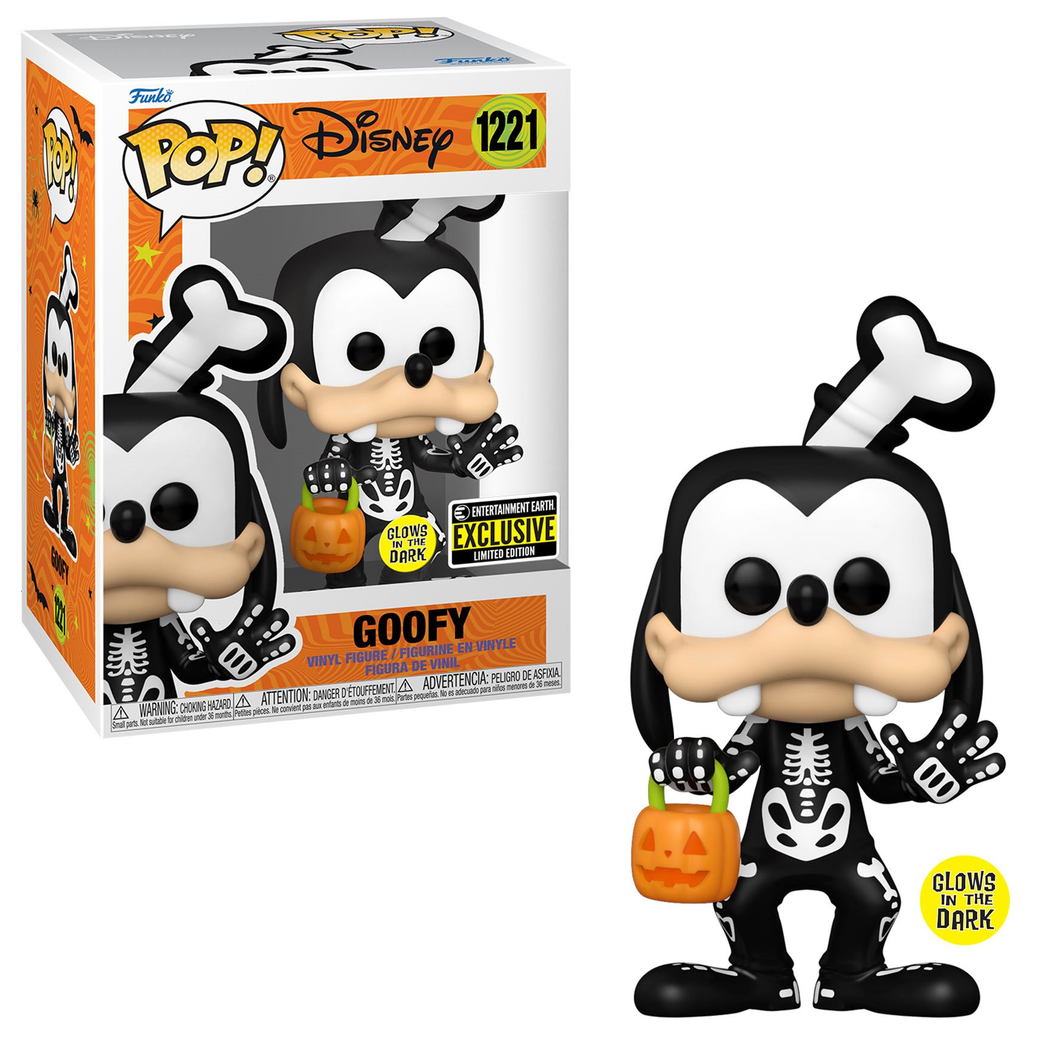 Funko POP! Disney Skeleton Goofy Glow in the Dark Entertainment Earth EE Exclusive
