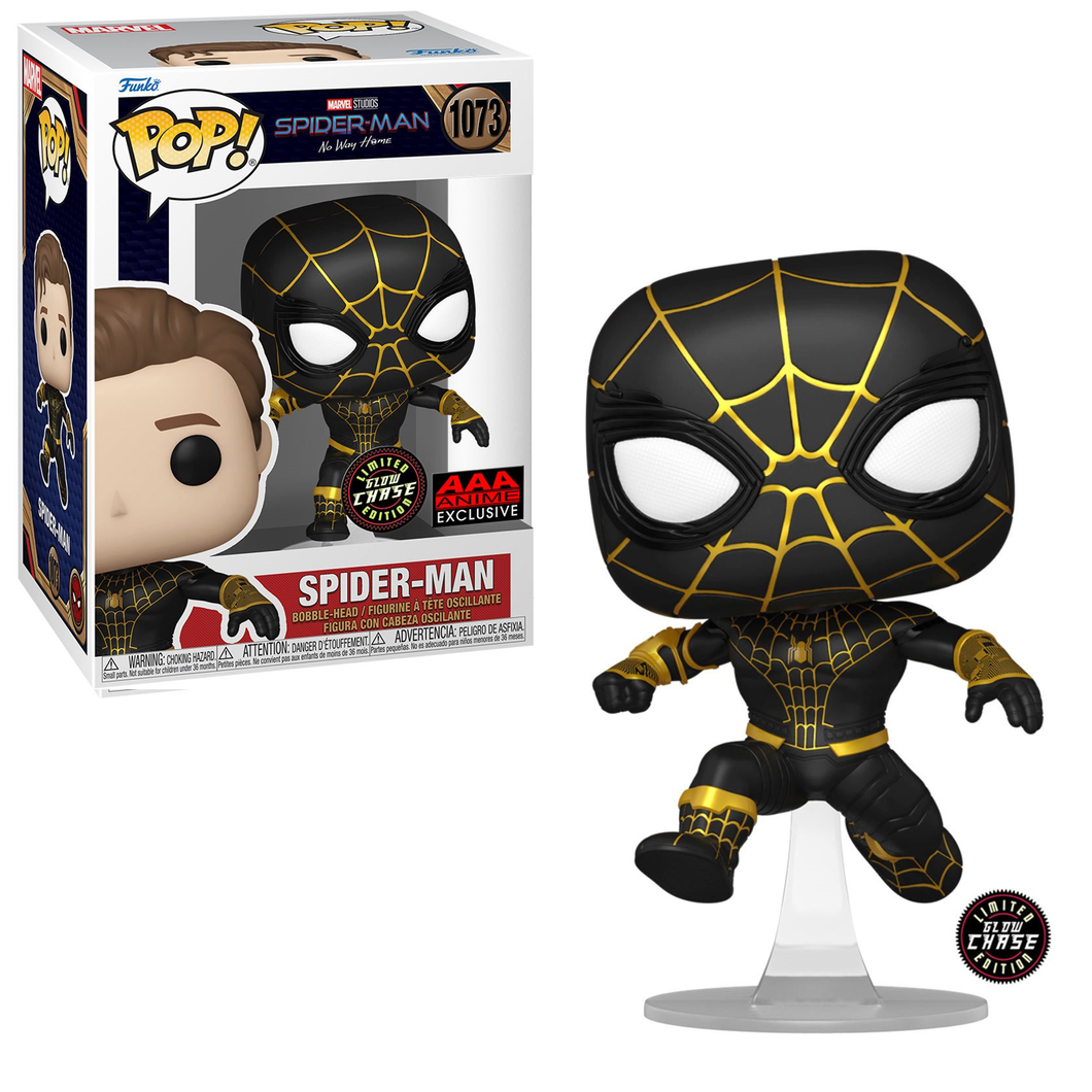 Funko POP! Marvel Spider-Man No Way Home Black Suit Masked AAA Anime Exclusive Chase Glow