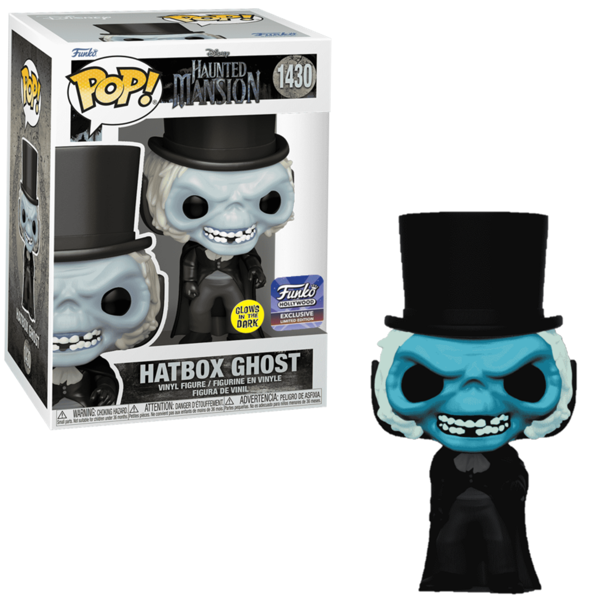 Funko POP! Disney Haunted Mansion Hatbox Ghost Glow Hollywood