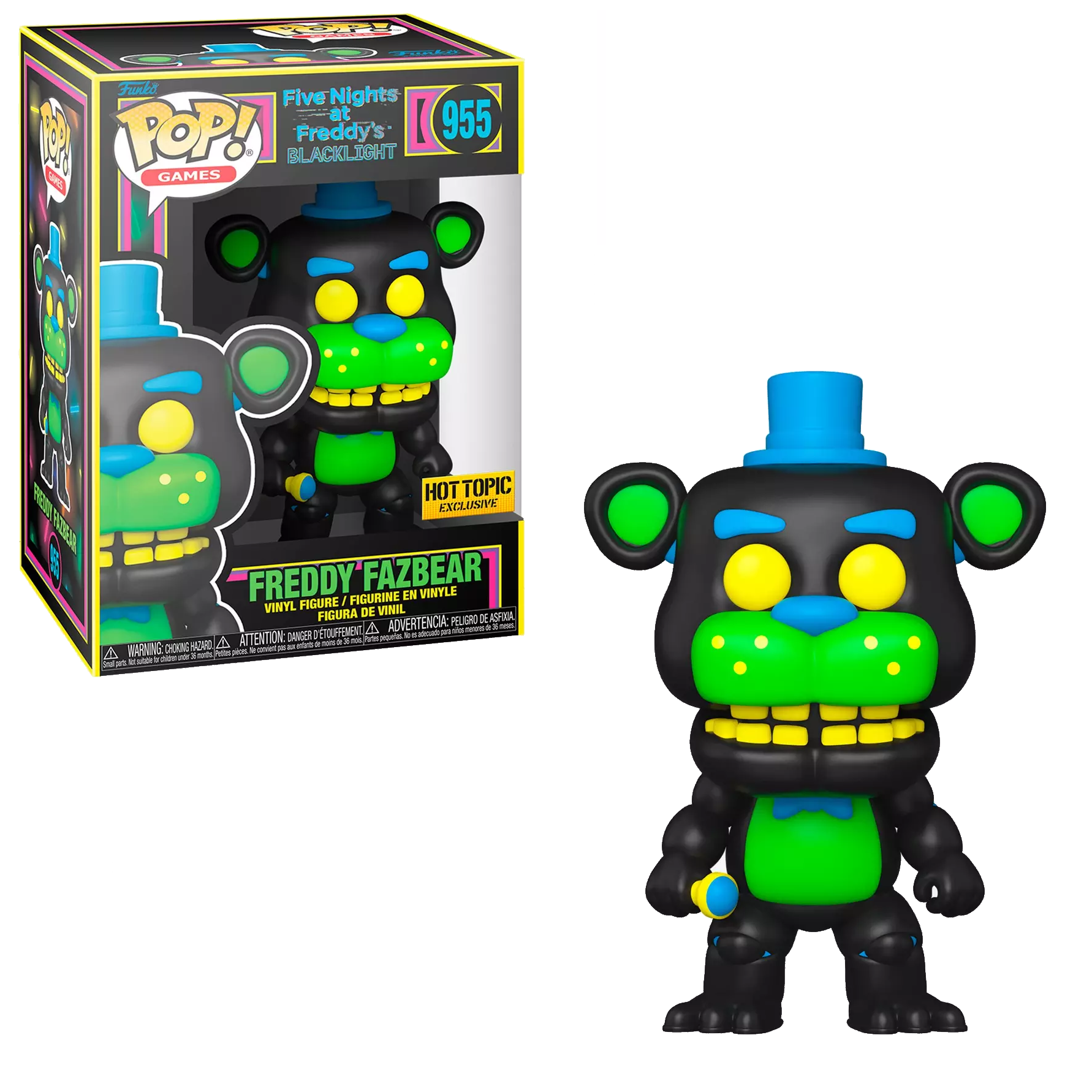 Funko POP! Games Five Nights at Freddys Black Light Freddy Fazbear Hot  Topic Exclusive