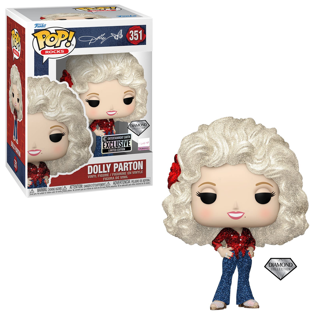 Funko POP! Rocks Dolly Parton '77 Tour Diamond Glitter EE Entertainment Earth Exclusive