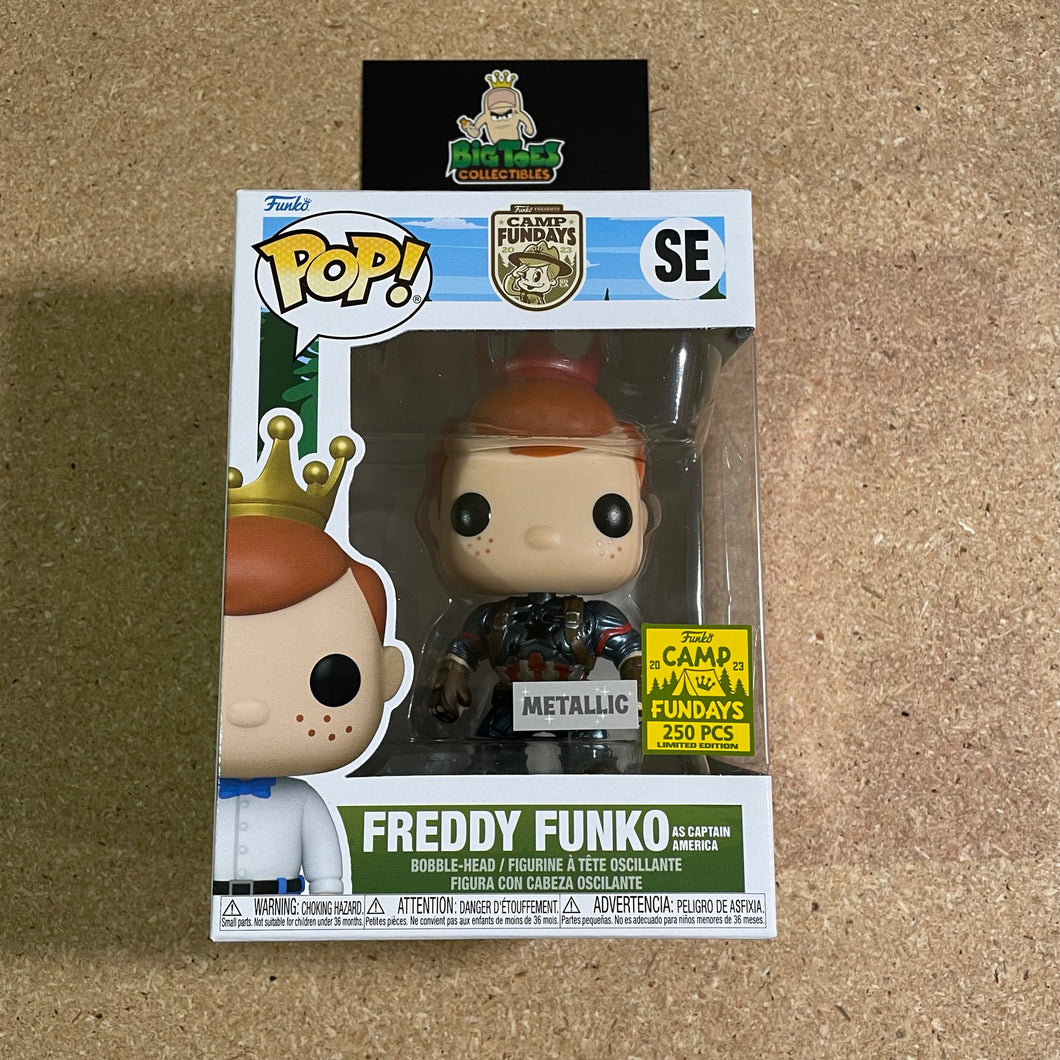 Funko POP! Camp Fundays 2023 Freddy Funko as Captain America Metallic LE250