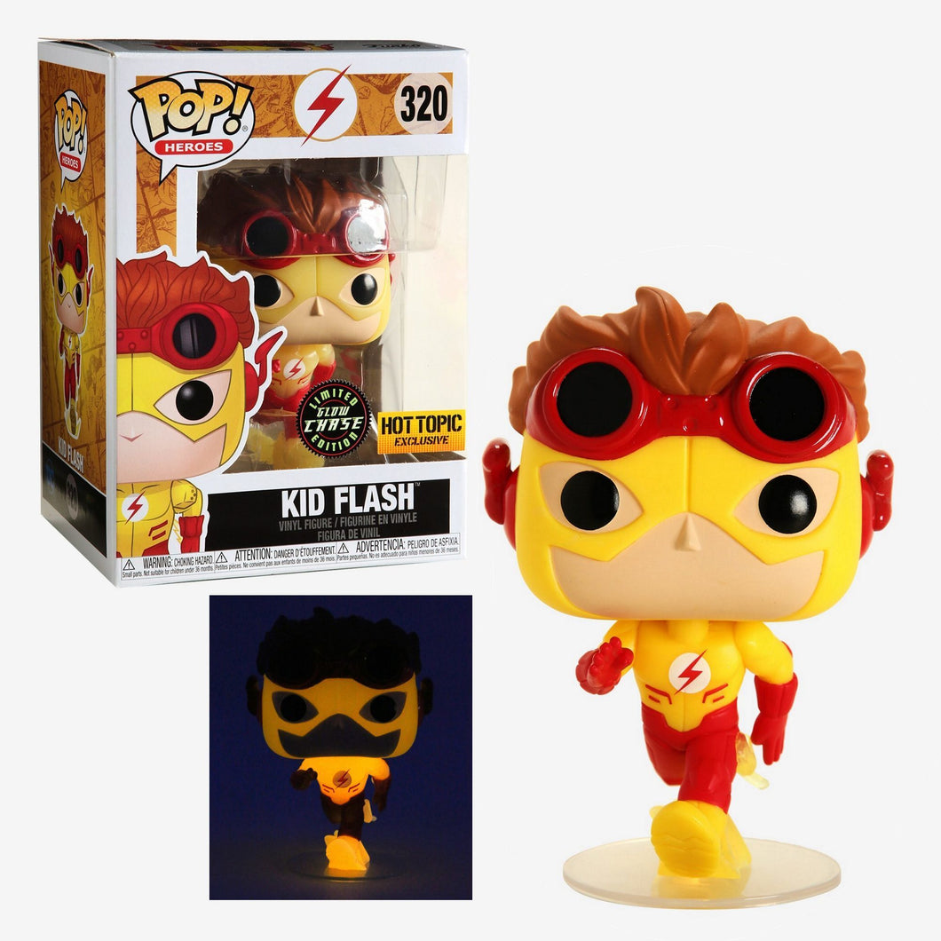 Funko POP! DC Heroes The Flash Kid Flash Glow in the Dark Hot Topic Exclusive Chase