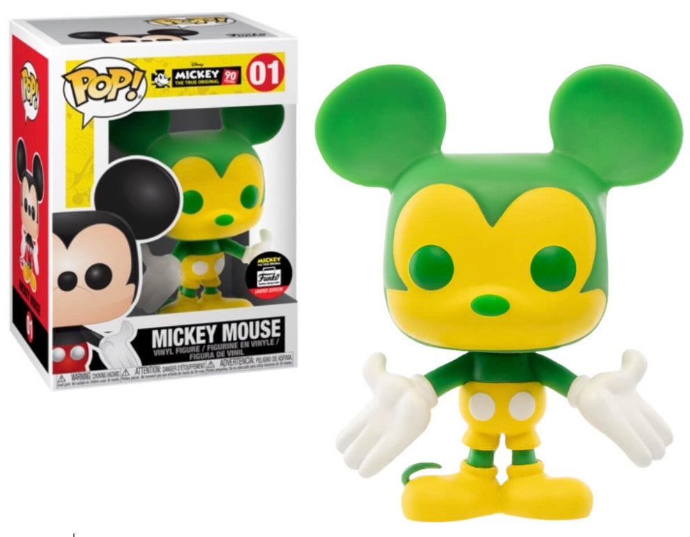 Funko POP! Disney Mickey Mouse True Original 90th Year Yellow Green Funko Shop Exclusive