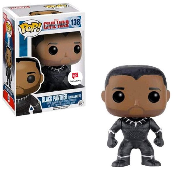 Funko POP! Marvel Civil War Captain America Black Panther Unmasked Walgreens Exclusive