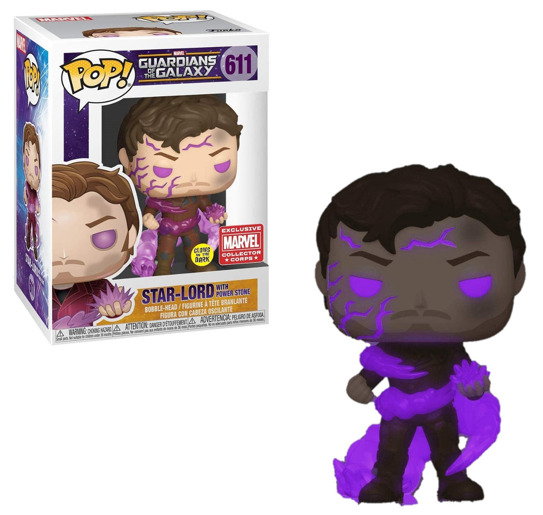 Funko POP! Marvel Guardians of the Galaxy Vol. 2 Star-Lord Glow in the Dark Power Stone Collector Corps Exclusive