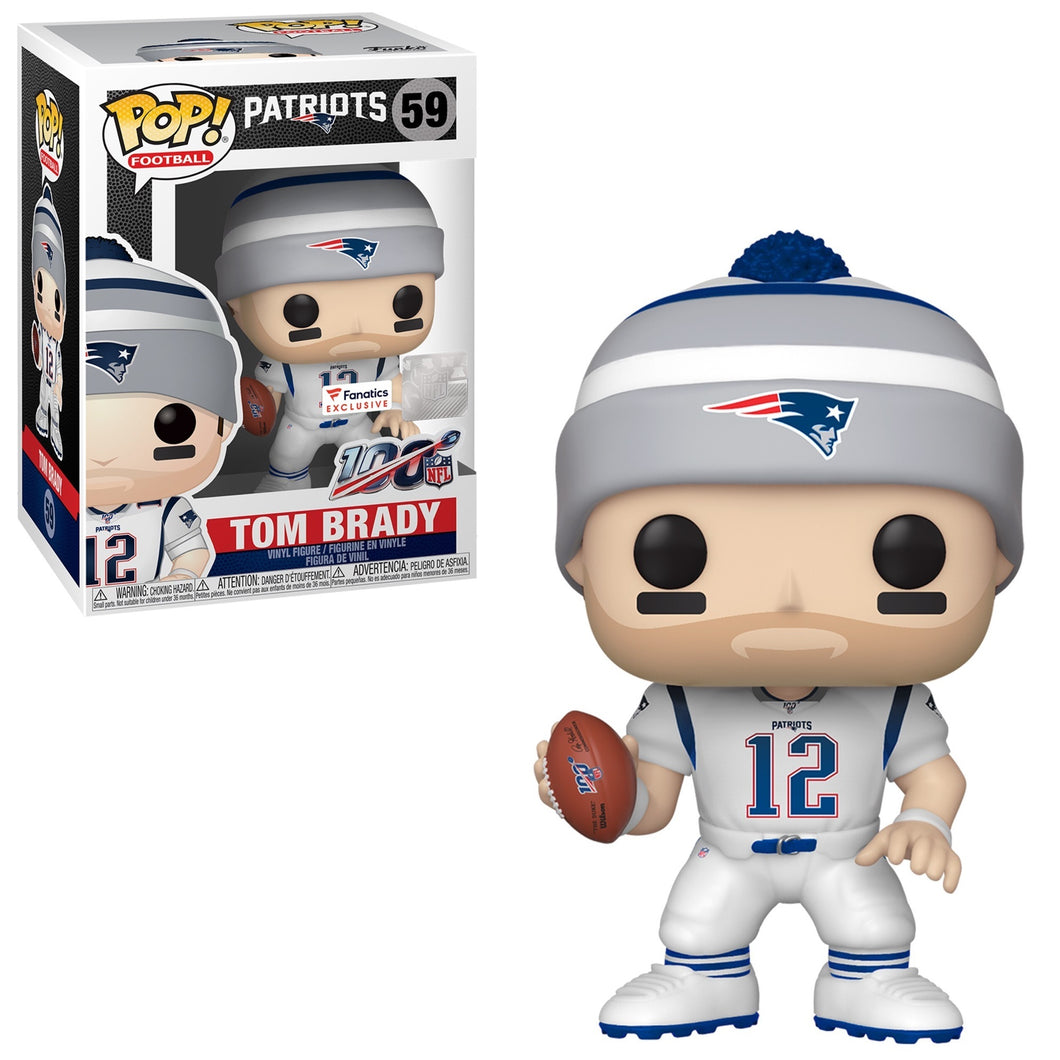 Funko POP! Sports NFL Football New England Patriots Tom Brady White Jersey Fanatic Exclusive