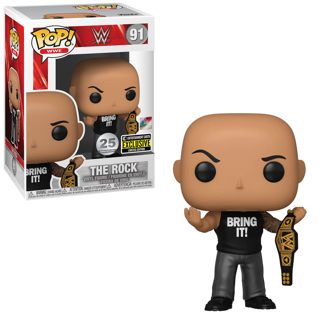 Funko POP! Sports WWE The Rock with Champion Belt EE Entertainment Earth Exclusive