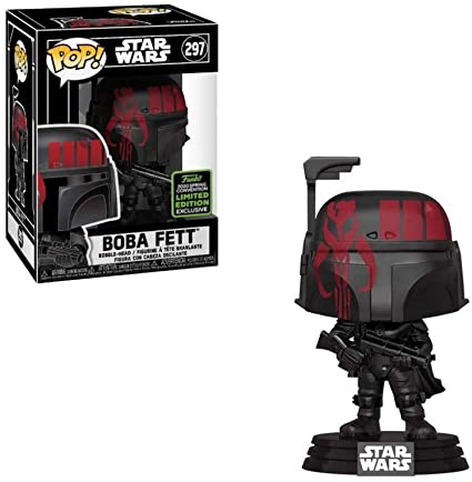 Funko POP! Star Wars Boba Fett Black Spring Convention Exclusive With Hard Stack