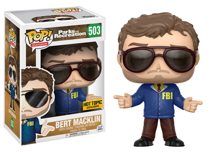 Funko POP! Television Parks and Recreation Bert Macklin Hot Topic Exclusive