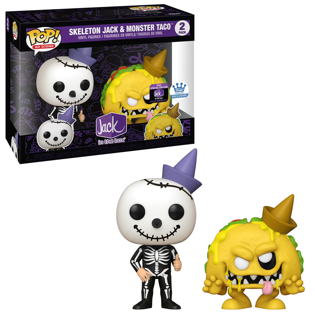 Funko POP! Ad Icons Jack in the Box Skeleton Jack & Monster Taco Funko Shop Exclusive