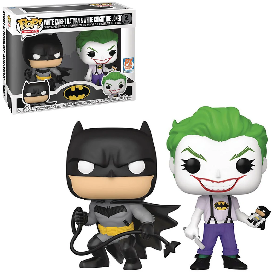 Funko POP! DC Heroes White Knight Batman & White Knight Joker Two Pack PX Exclusive