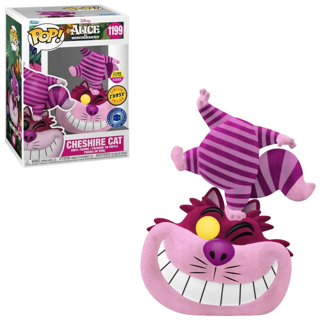 Funko POP! Disney Alice in Wonderland Cheshire Cat Standing on Head Exclusive Flocked Glow Chase