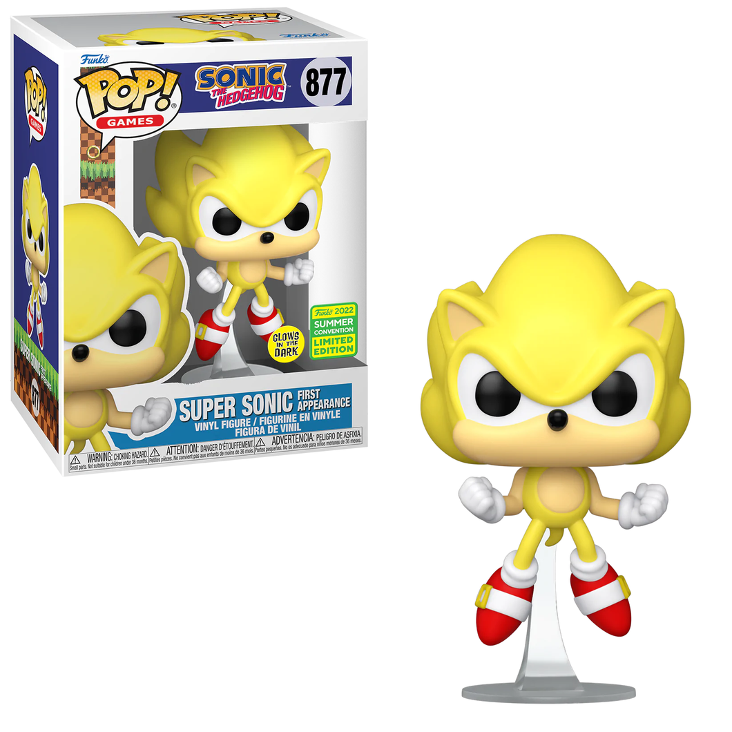 Funko POP! Games Sonic the Hedgehog Super Sonic Glow in the Dark 2022 Summer Convention Exclusive