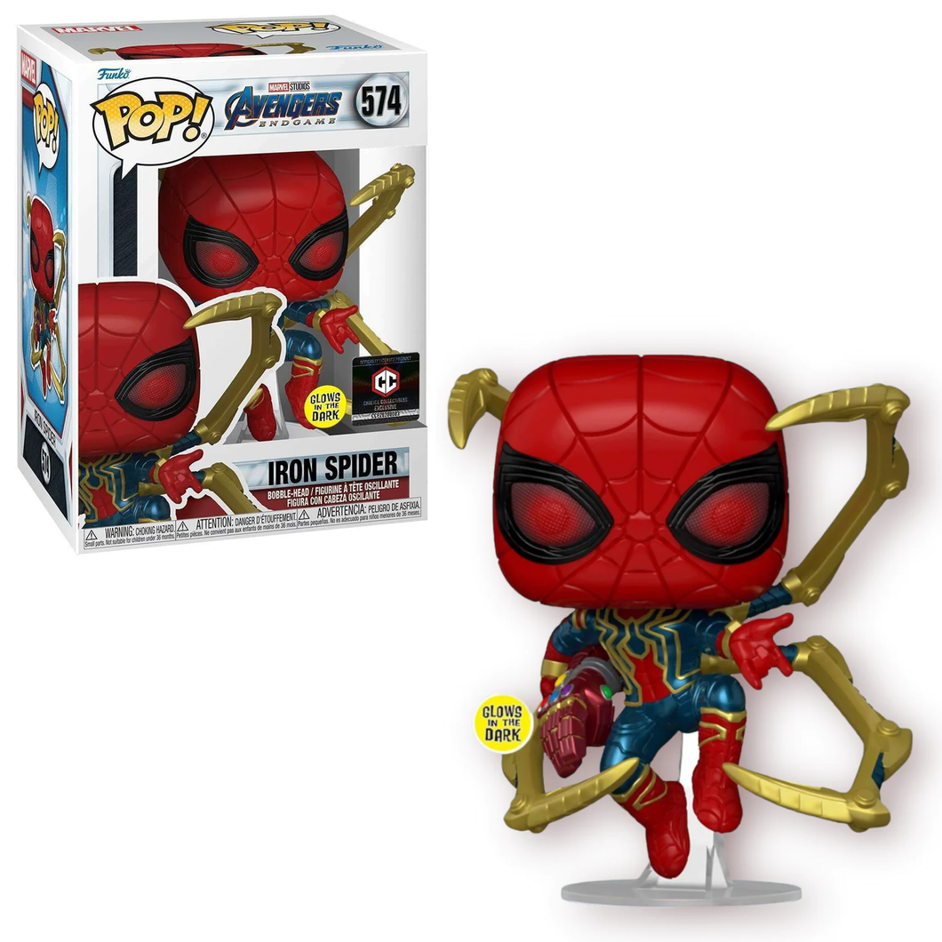 Funko POP Avengers Endgame Iron Spider with Nano Gauntlet Glow