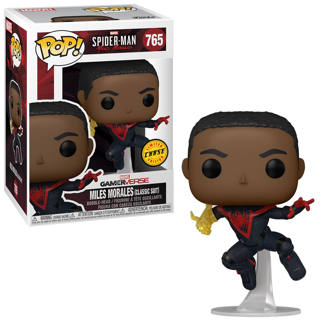 Funko POP! Marvel Spider Man Miles Morales Classic Suit Unmasked Chase