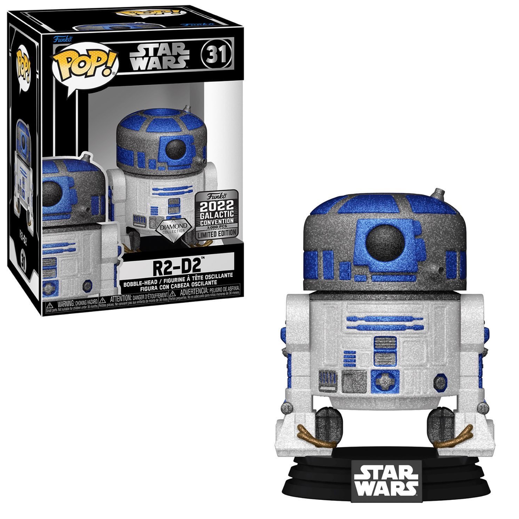 Funko POP! Star Wars R2-D2 Diamond Collection 2022 Galactic Convention Exclusive