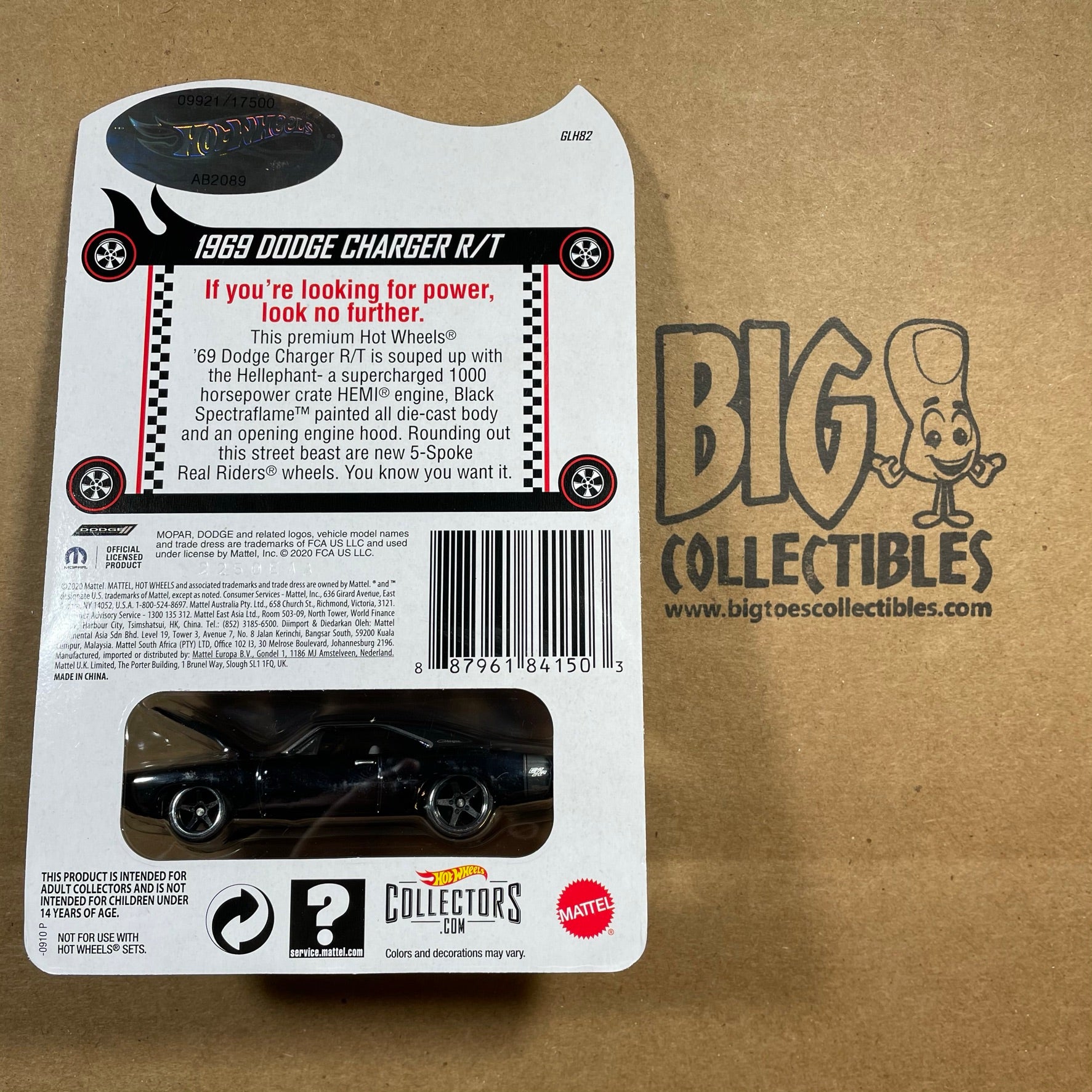 Hot Wheels 1969 Dodge Charger R/T Red Line Club RLC