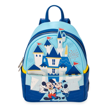 Load image into Gallery viewer, Loungefly Disney Mickey and Minnie Mouse Disneyland 65th Anniversary Mini Backpack
