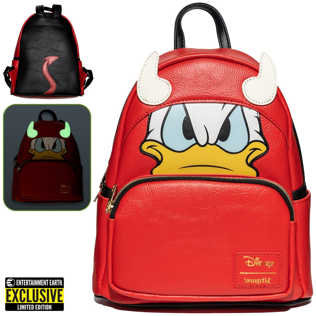 ? Loungefly exclusive Disney Donald Duck Devil Donald Cosplay Mini-Backpack Amazon.com | Donald Duck Devil Donald Cosplay MiniBackpack  main image 2