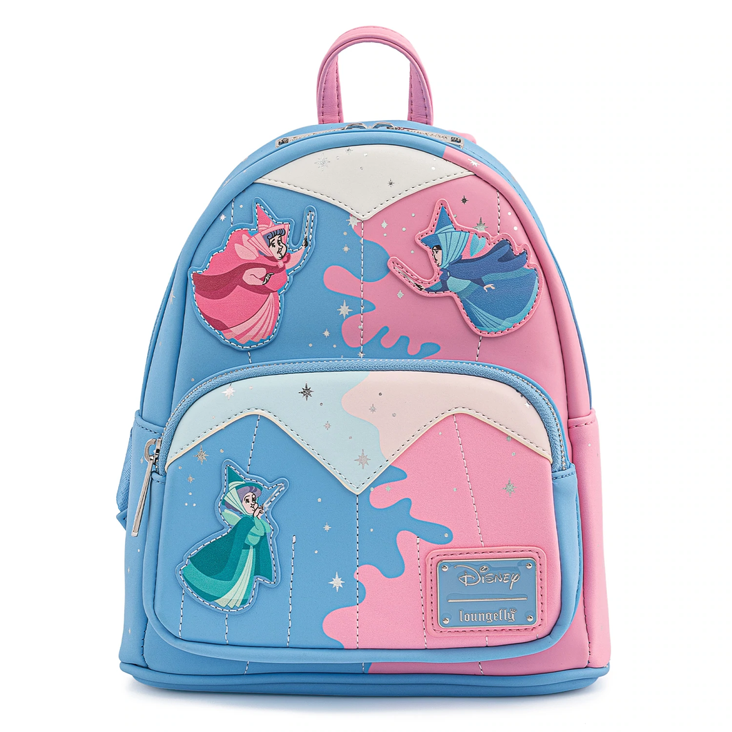Loungefly Disney Sleeping Beauty Fairy Godmothers Exclusive Mini Backpack
