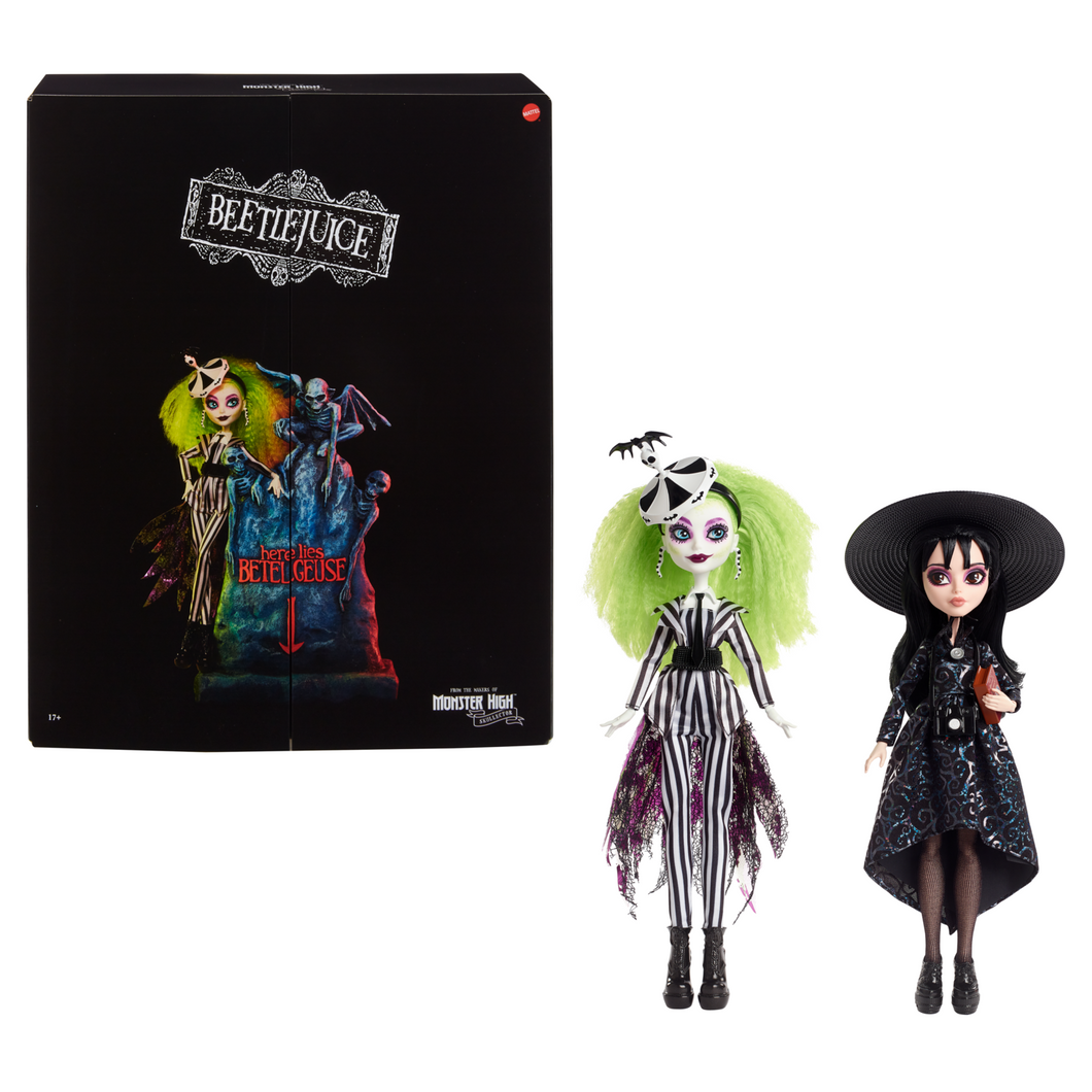 Mattel Creations Monster High Beetlejuice & Lydia Deetz Monster High Skullector Doll 2-Pack