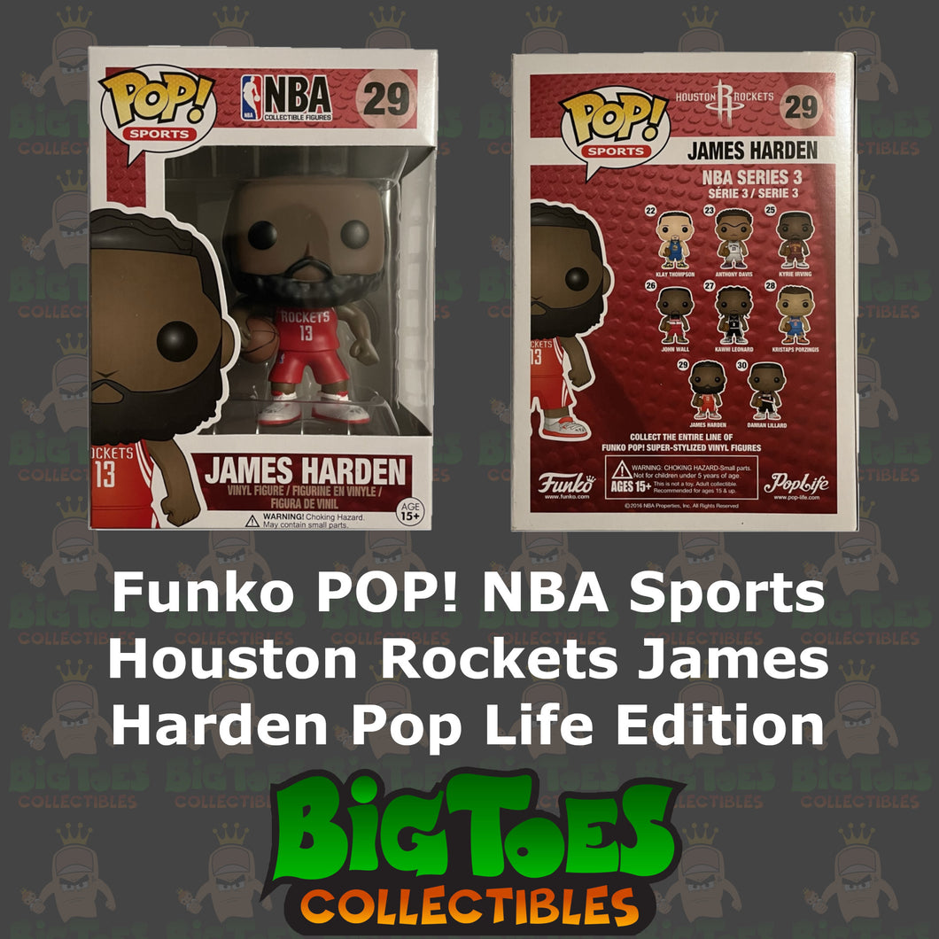 Funko POP! NBA Sports Houston Rockets James Harden Pop Life Edition